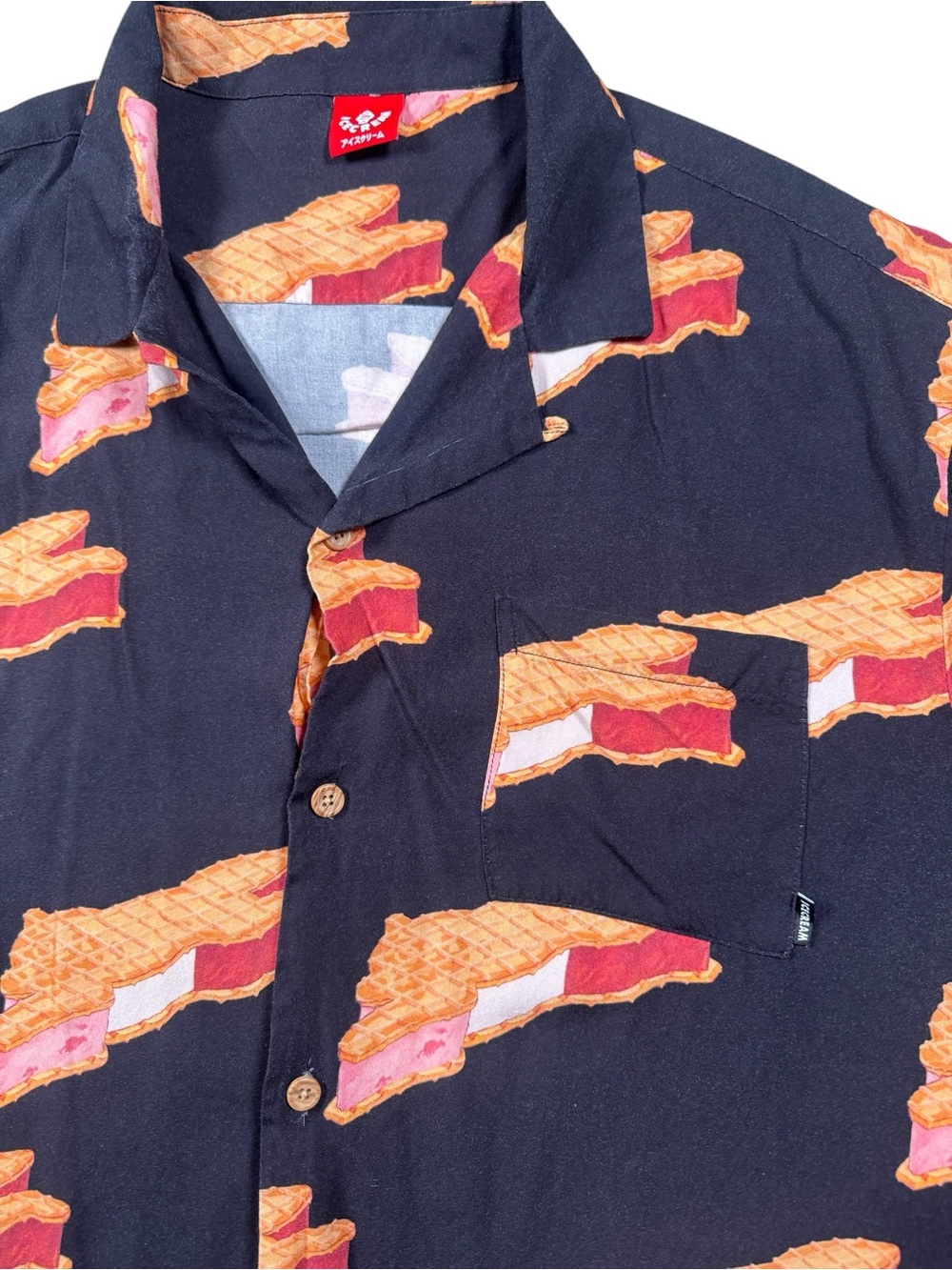 Billionaire boys club ice cream print men’s short sleeve button up xxl - Picture 3 of 5